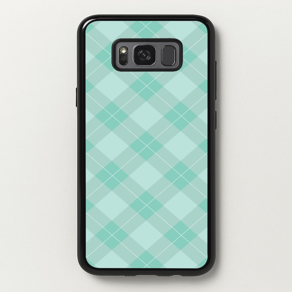 Light Cyan Tartan Christmas Pattern Galaxy S8 Case