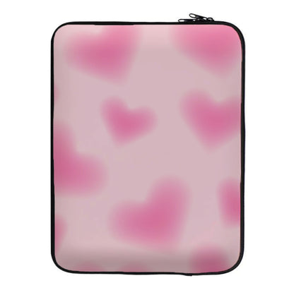 Gradient Red Hearts Pattern Laptop Sleeve