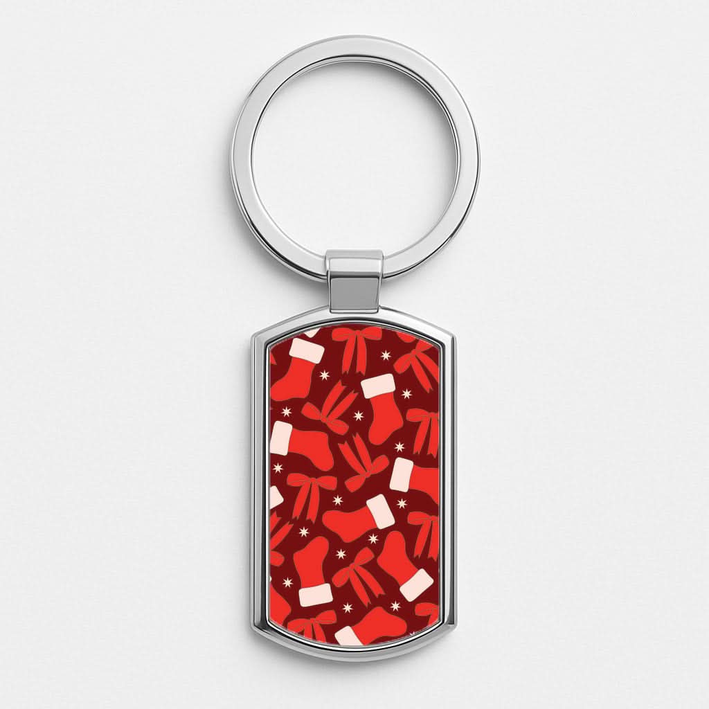 Stockings And Bows Pattern Luxury Keyring