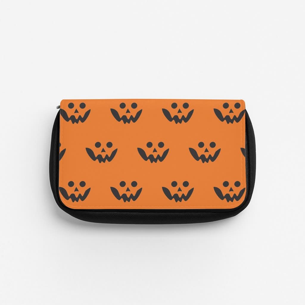 Carved Pumpkin Face Pattern Pencil Case
