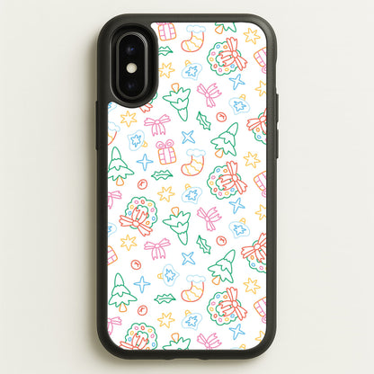 Neon Christmas Icons Pattern II iPhone X / XS Case
