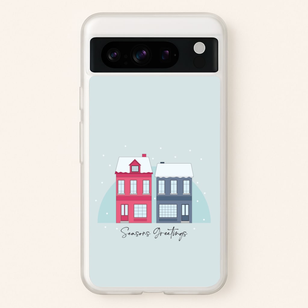 Seasons Greetings Winter Townhouses Google Pixel 8 Pro Case
