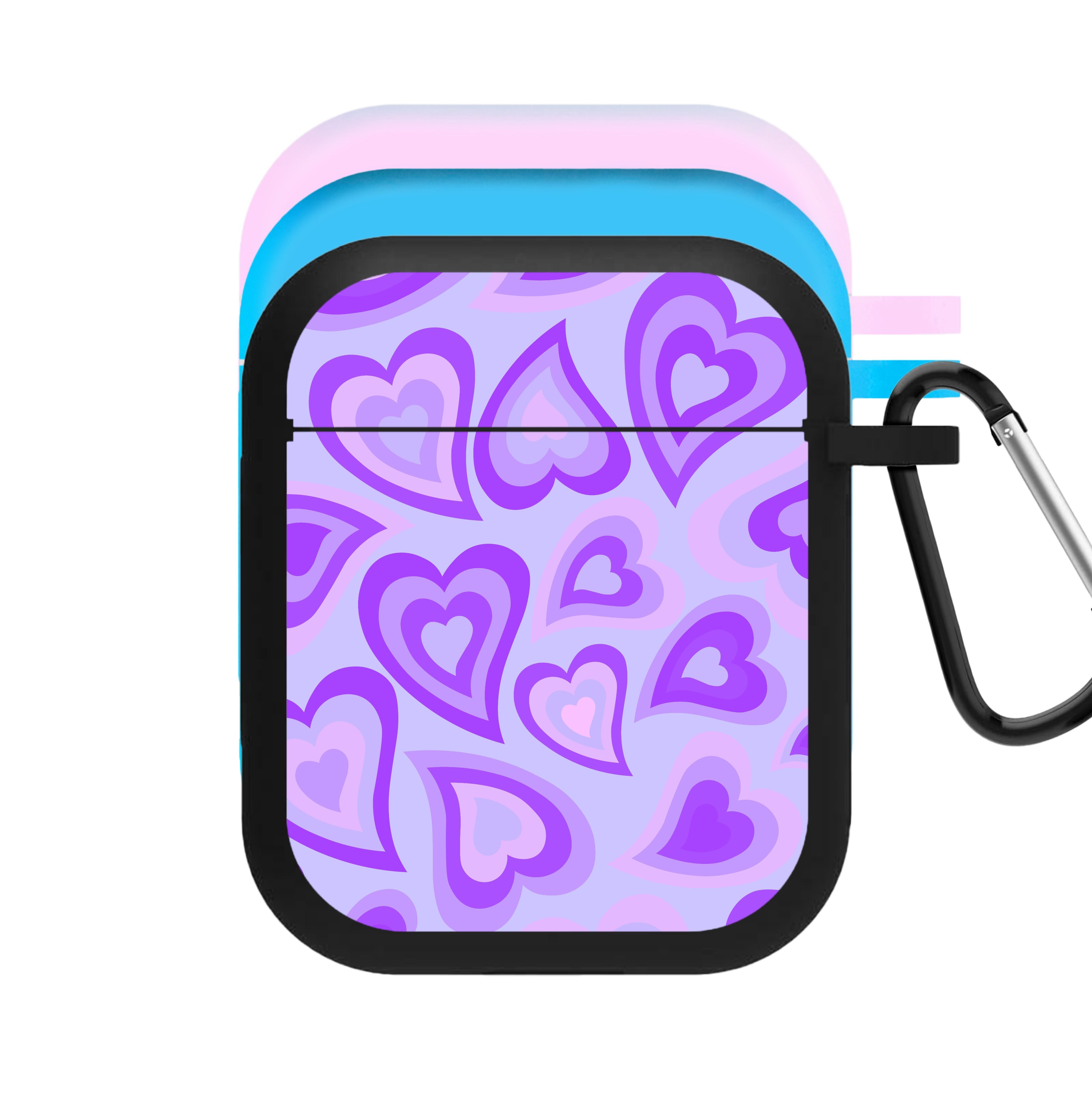 Purple Hearts - Trippy Patterns AirPods Case