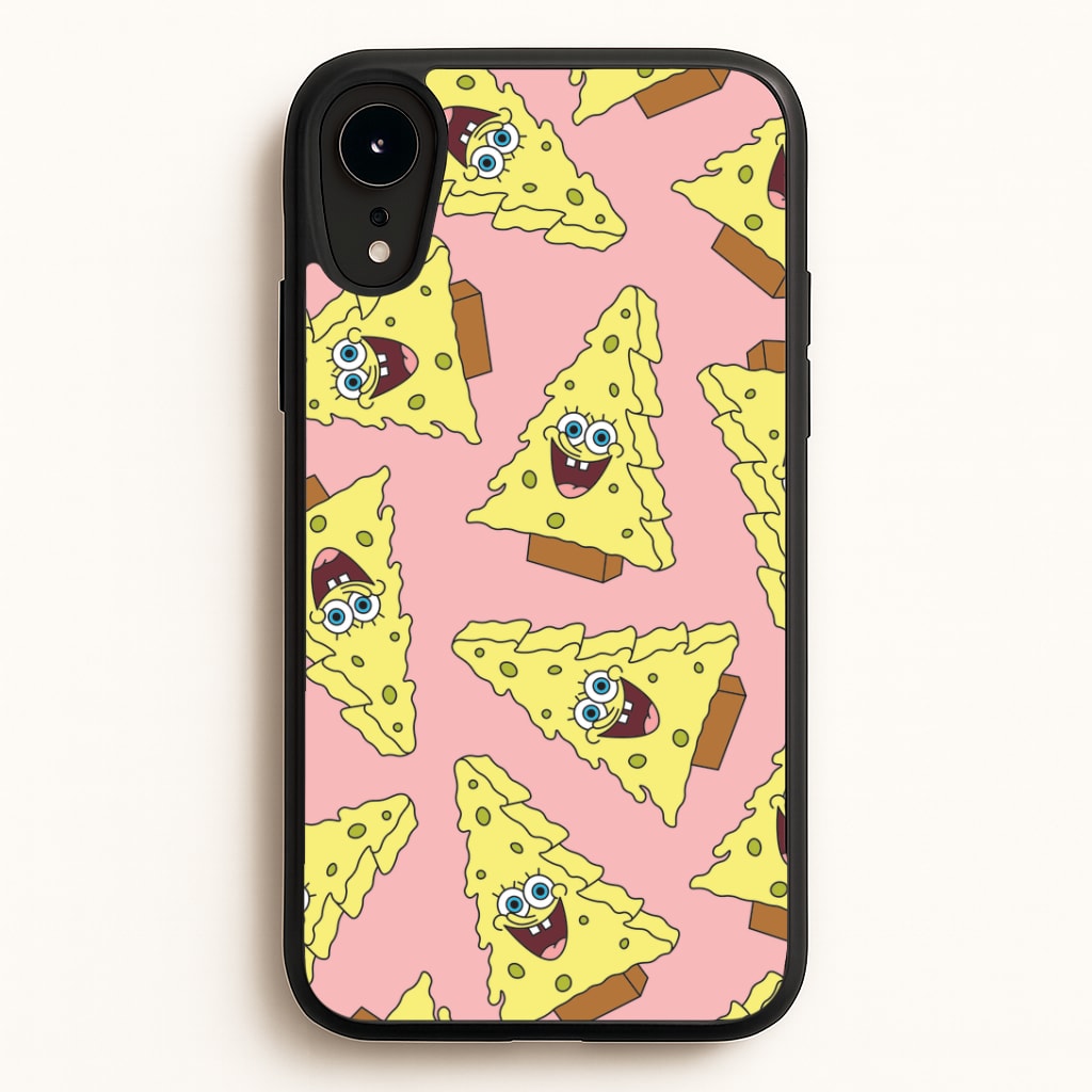 Christmas Tree Cartoon Sponge Pattern iPhone XR Case
