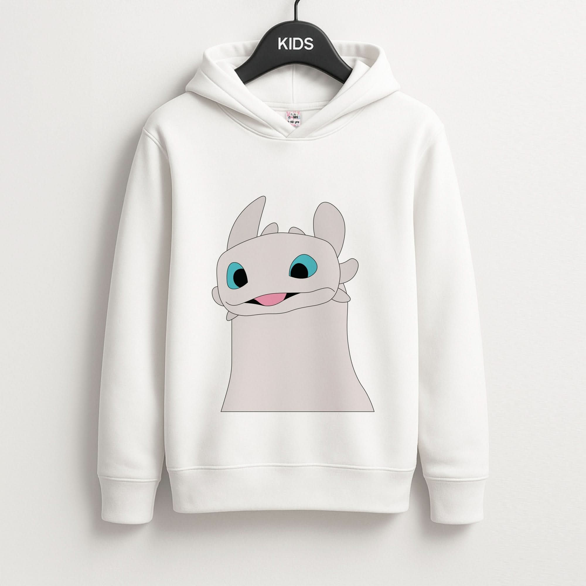 White Fury Dragon Kids Hoodie