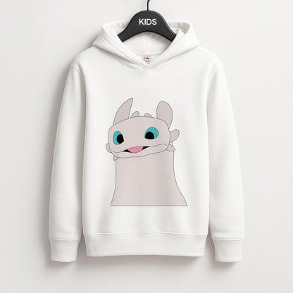 White Fury Dragon Kids Hoodie