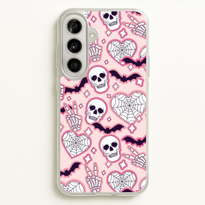 Cute Halloween Stickers Pattern Galaxy A56 Case