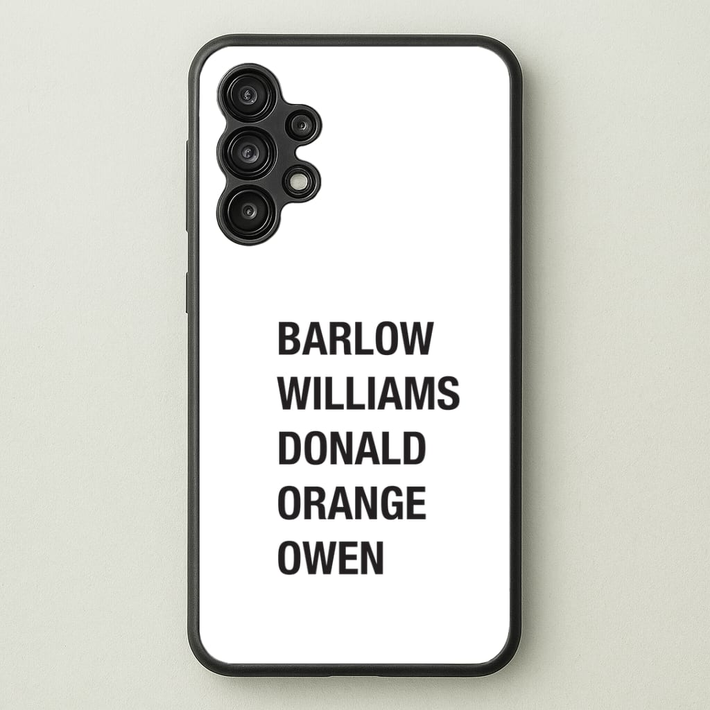 Take Band Members Names Galaxy A13 Case