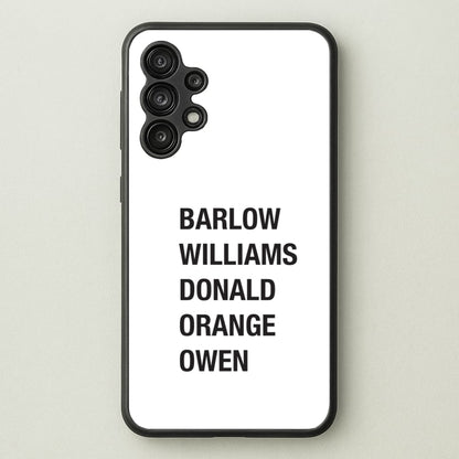 Take Band Members Names Galaxy A13 Case