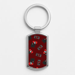 VHS & Ghostface Pattern Silver Metal Keyring