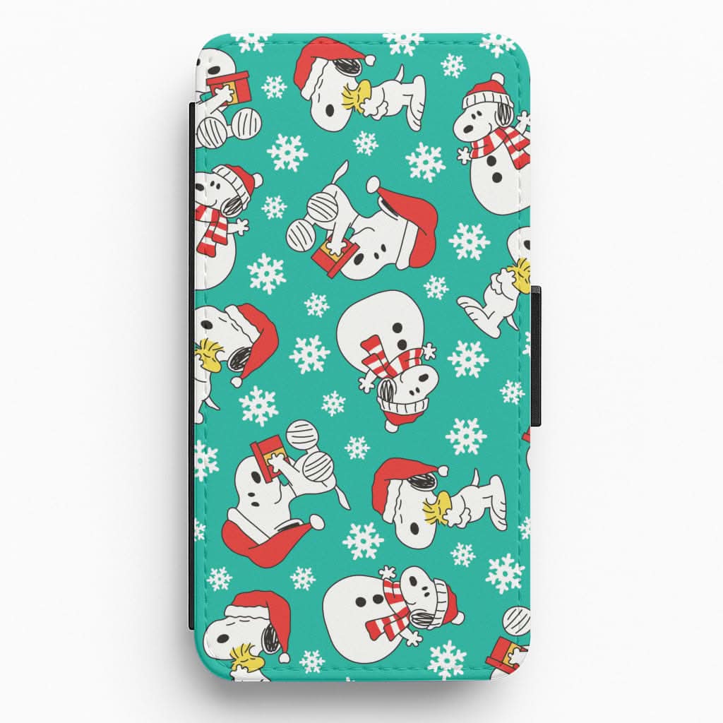 Christmas Cartoon Beagle Pattern Flip / Wallet Phone Case