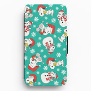 Christmas Cartoon Beagle Pattern Flip / Wallet Phone Case 1