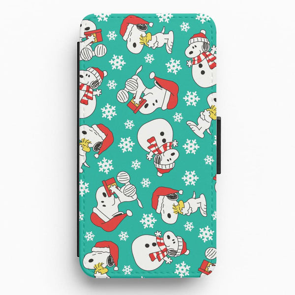 Christmas Cartoon Beagle Pattern Flip / Wallet Phone Case