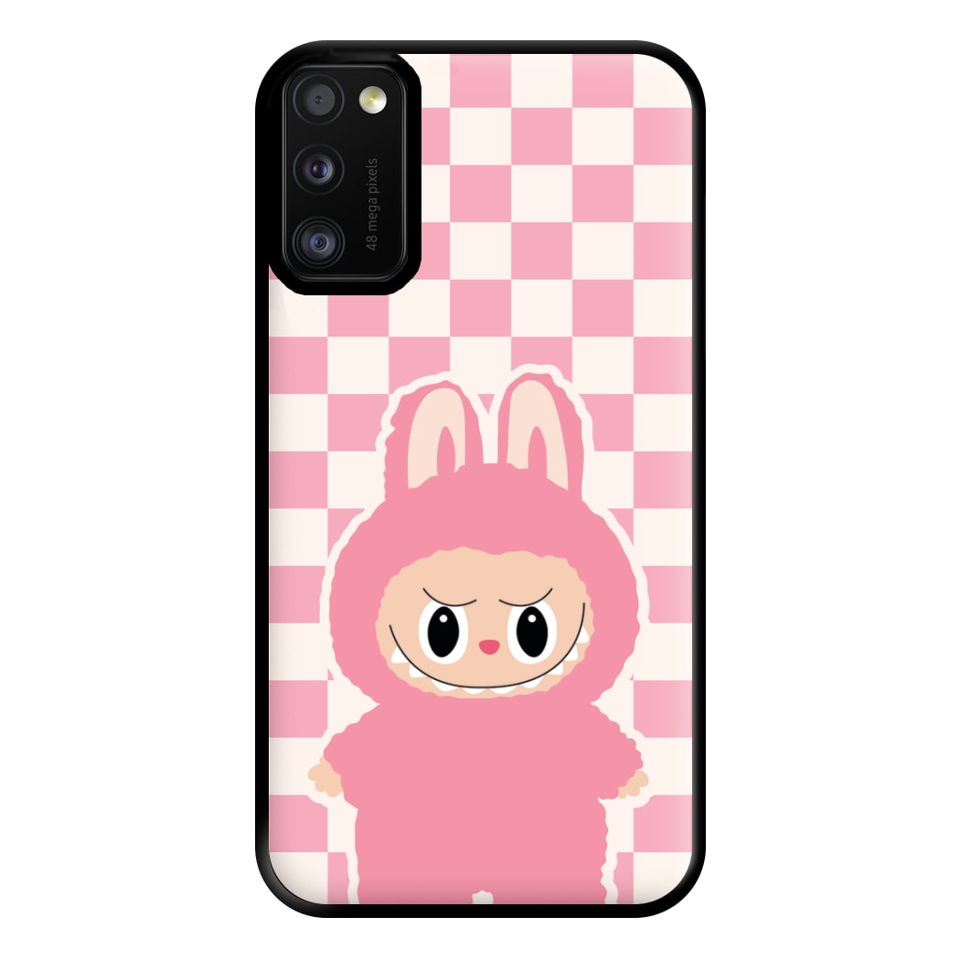 Checkered Cute Pink Monster  Galaxy A41 Case