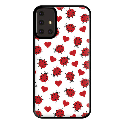 Ladybugs And Hearts Pattern Galaxy A71 Case