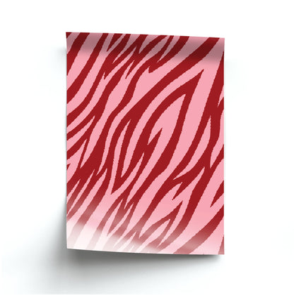 Red And Pink Tiger Print Poster