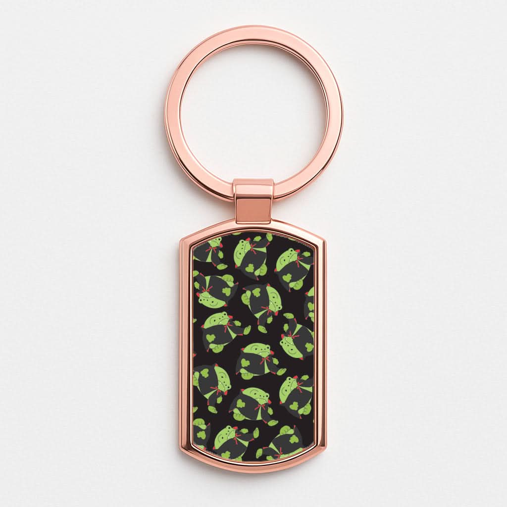 Vampire Frog Pattern  - Halloween Rose Gold Keyring