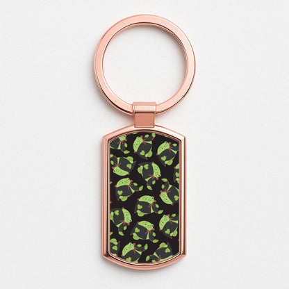 Vampire Frog Pattern  - Halloween Rose Gold Keyring