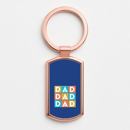 Dad Cubes Rose Gold Keyring
