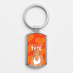 I Know Love Pattern Silver Metal Keyring