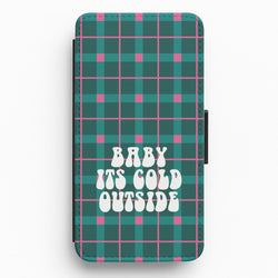 Baby It's Cold Outside Tartan Flip / Wallet Phone Case
