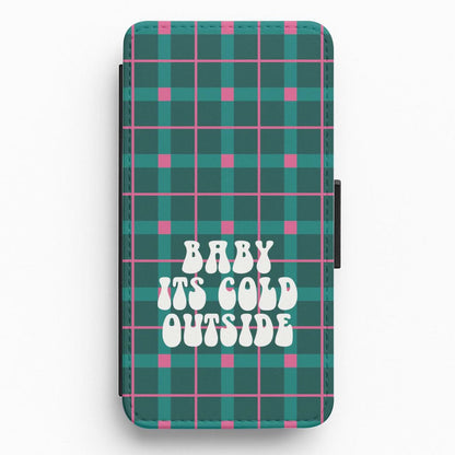 Baby It's Cold Outside Tartan Flip / Wallet Phone Case