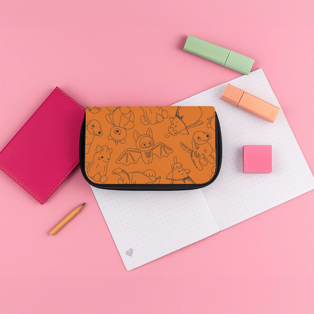 Halloween Plushies Pattern I - Halloween Pencil Case