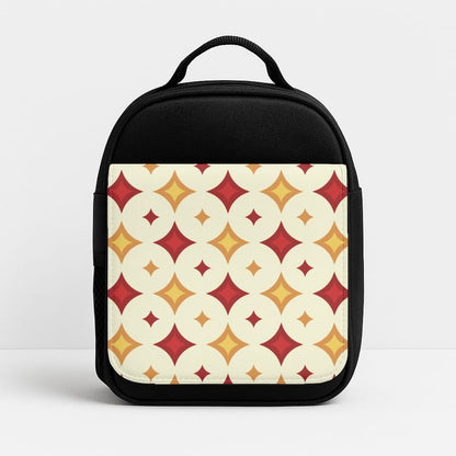 Geometric Christmas Stars Pattern Insulated Lunch Bag