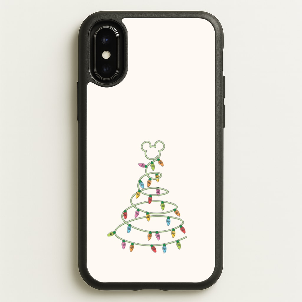 Cartoon Mouse Christmas Tree Lights iPhone X / XS Case