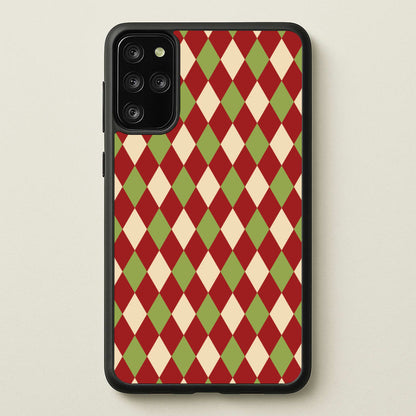 Red And Green Argyle Christmas Pattern Galaxy S20 Plus Case