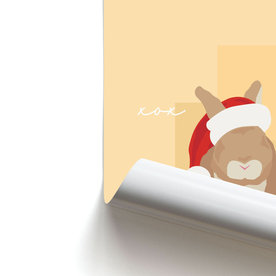 Rabbit Christmas Ears Poster