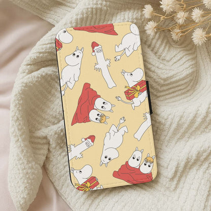 Christmas Mooms Pattern Leather Phone Case