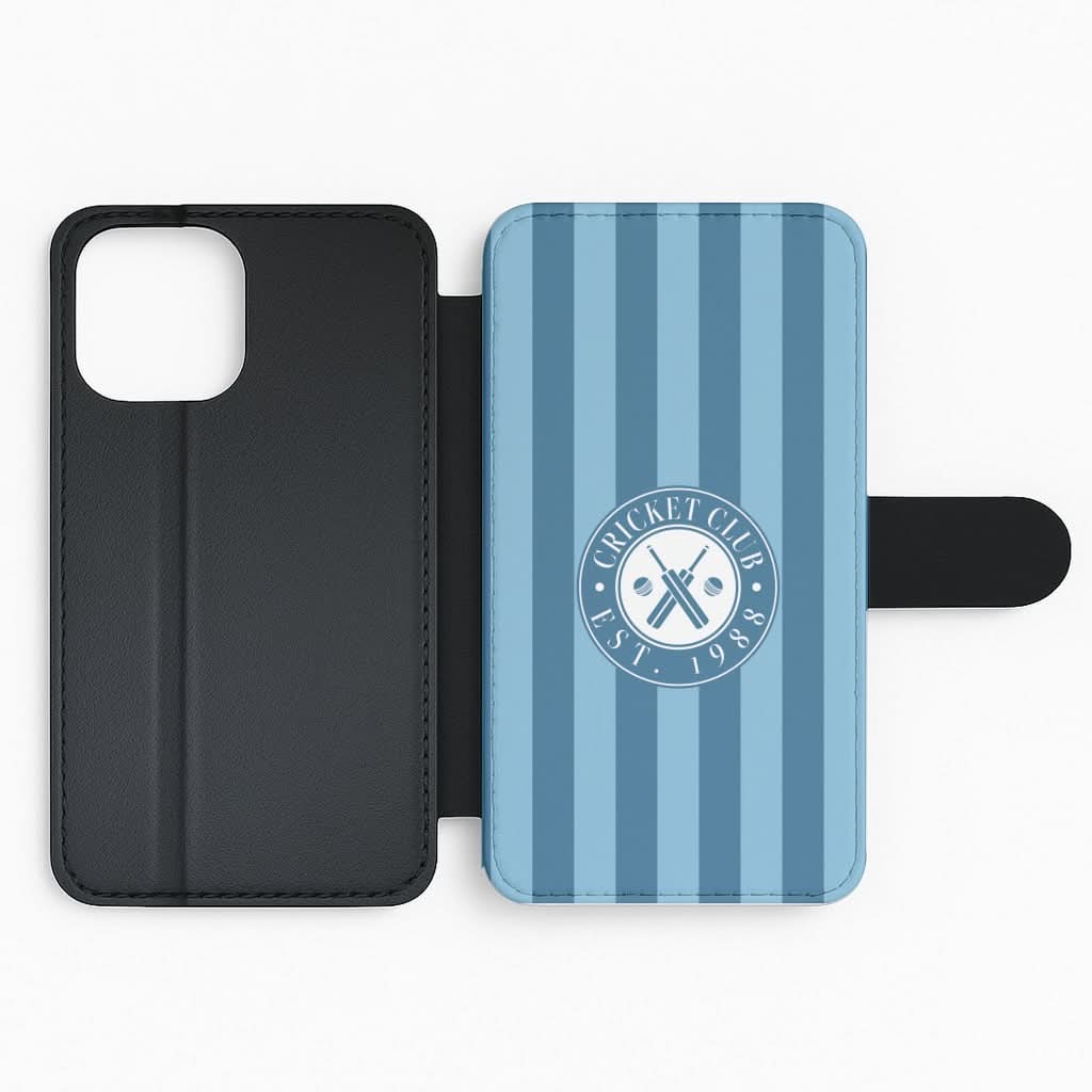 Stripey Cricket Badge Flip Phone Case