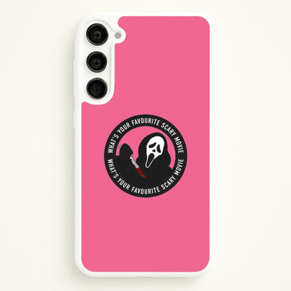 What's Your Favourite Scary Movie Badge Galaxy S23 Plus Case