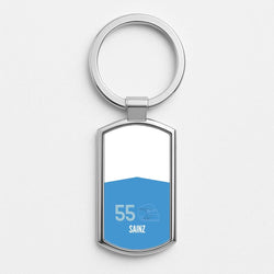 Sainz Helmet 2026 Silver Metal Keyring