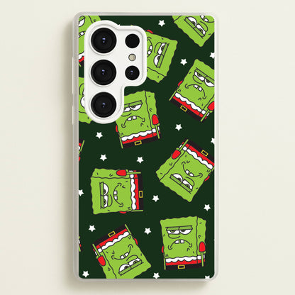 Grumpy Christmas Cartoon Sponge Pattern Galaxy S25 Ultra Case
