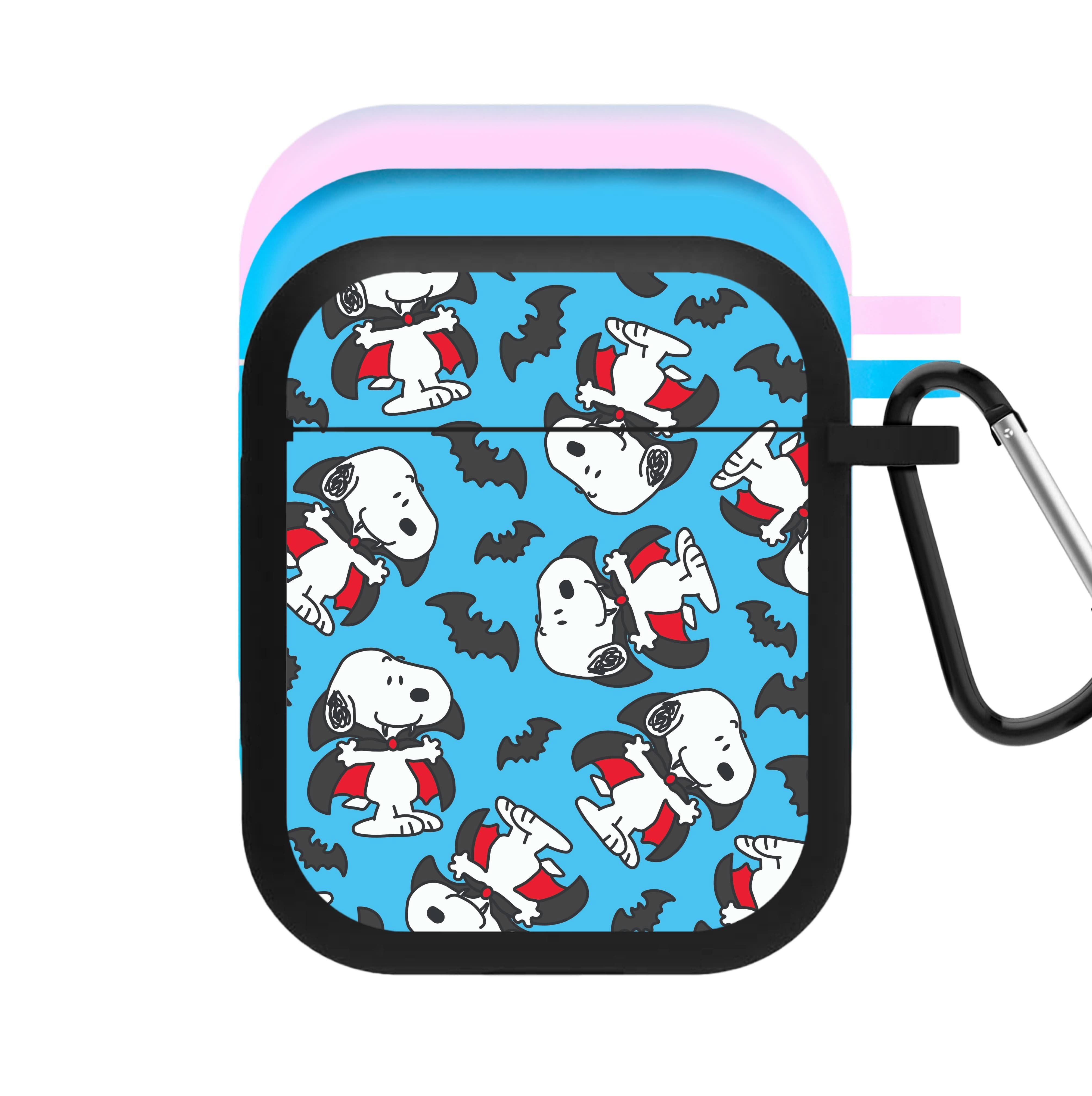 Cartoon Beagle Vampire And Bats Pattern AirPods Case