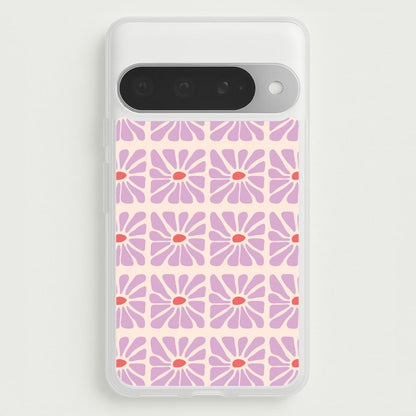 Square Abstract Flowers Mauve Google Pixel 10 Pro XL Case