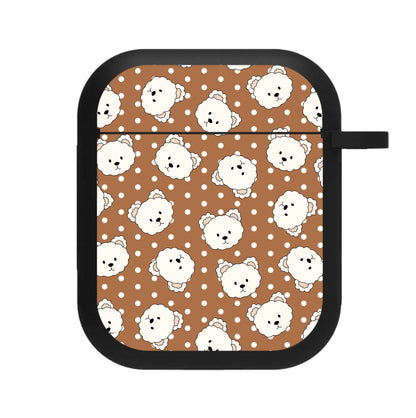 Cream Teddy Bears And Dots Pattern 2 AirPods Case