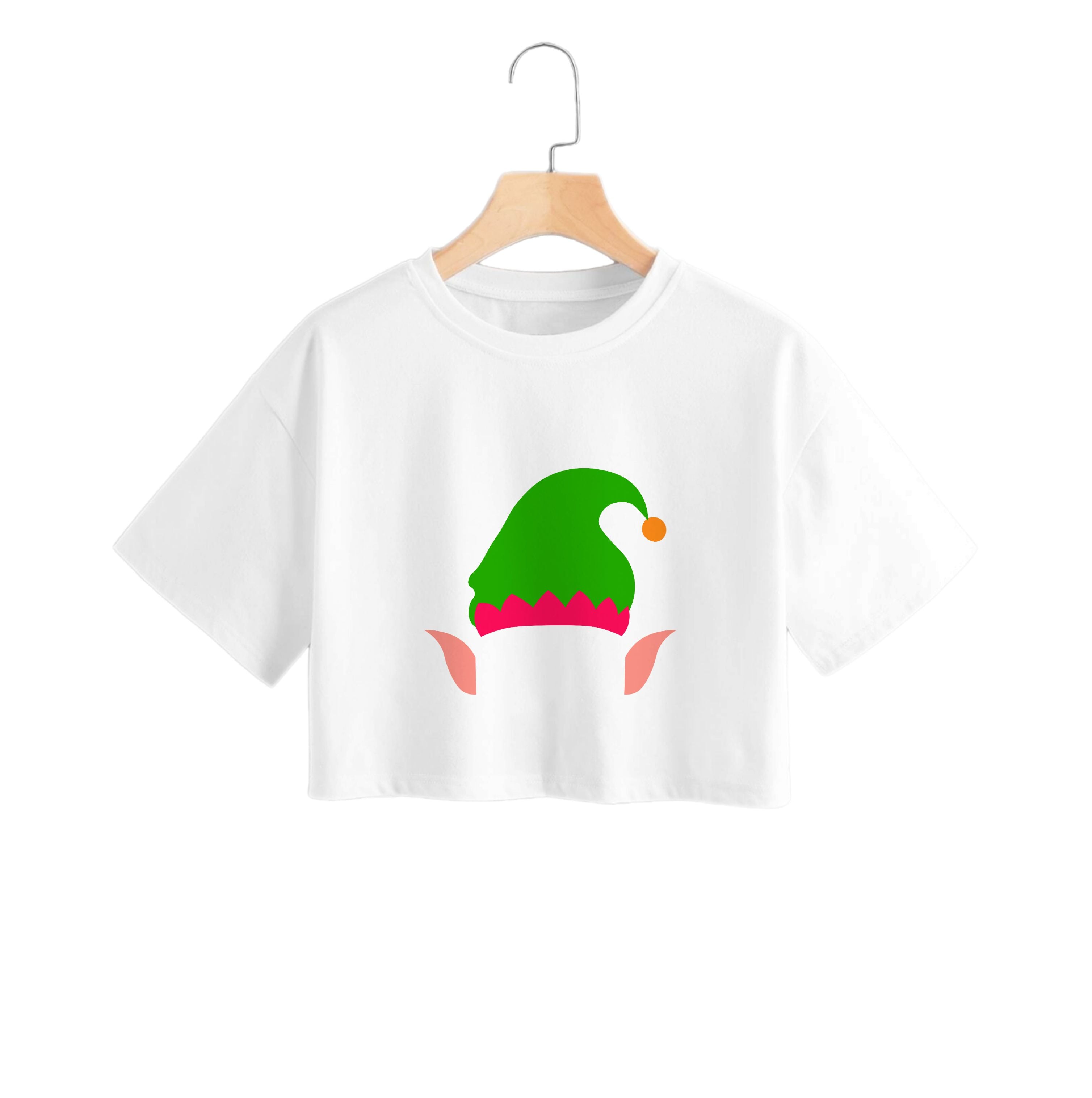 Elf No Face -  Christmas Crop Top