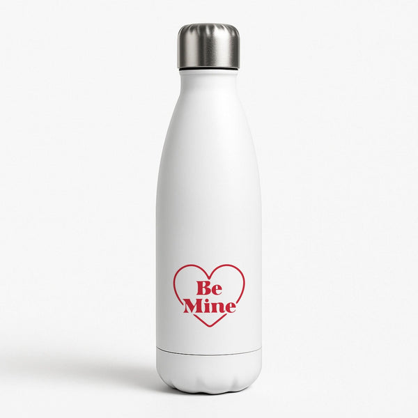 Be Mine Stripey White Water Bottle