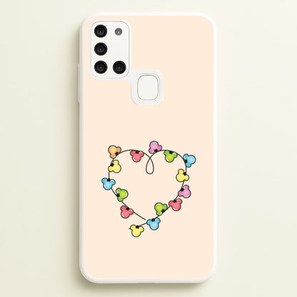 Cartoon Mouse Christmas Fairylights Heart Galaxy A21s Case