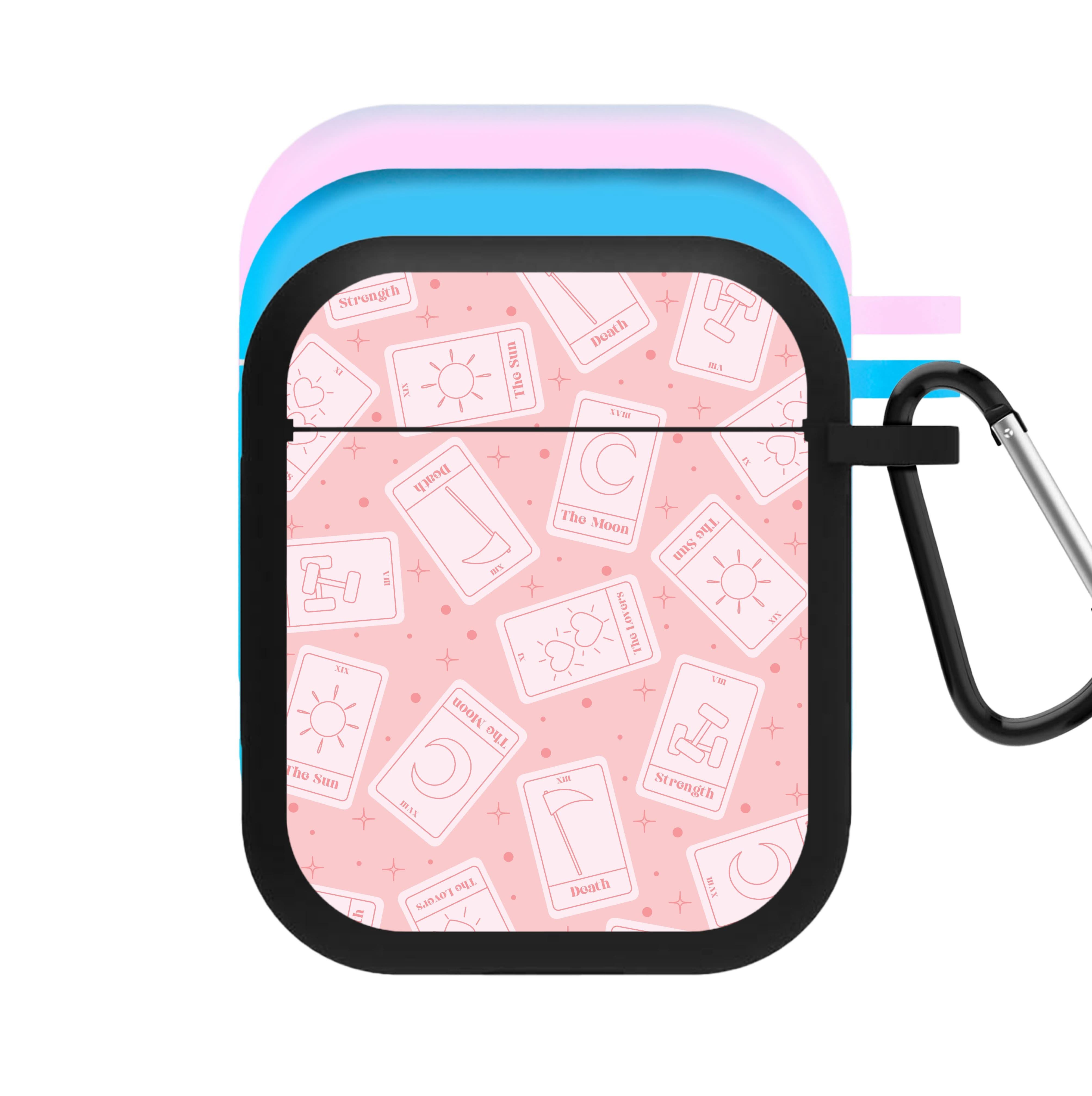 Pastel Pink Tarot Cards Pattern AirPods Case