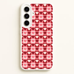 Pink Tartan Love Hearts Pattern Galaxy A56 Case