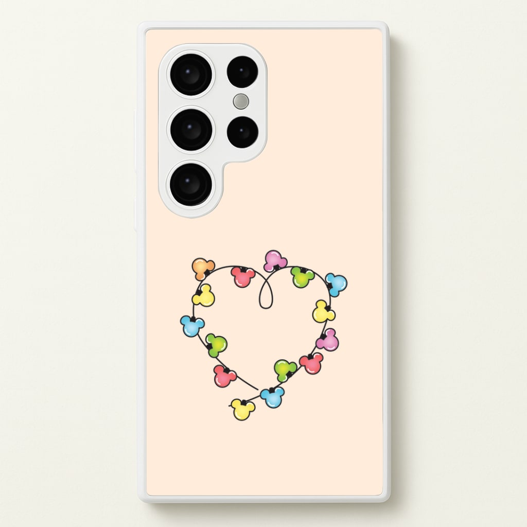 Cartoon Mouse Christmas Fairylights Heart Galaxy S24 Ultra Case
