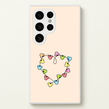 Cartoon Mouse Christmas Fairylights Heart Galaxy S24 Ultra Case