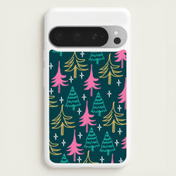 Colourful Sketched Christmas Trees Pattern Google Pixel 9 Pro XL Case