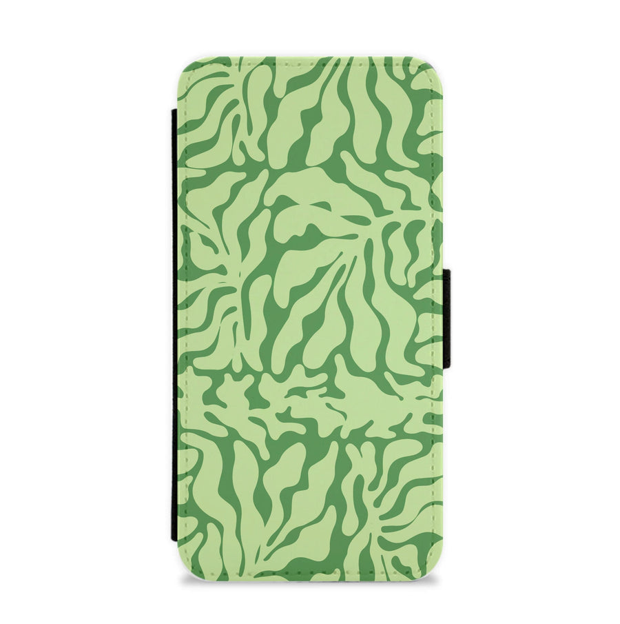 Light Green Leaf - Foliage Flip / Wallet Phone Case