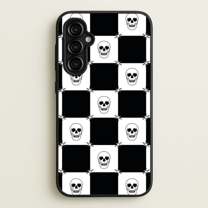 Checkered Skulls Pattern Galaxy A54 Case