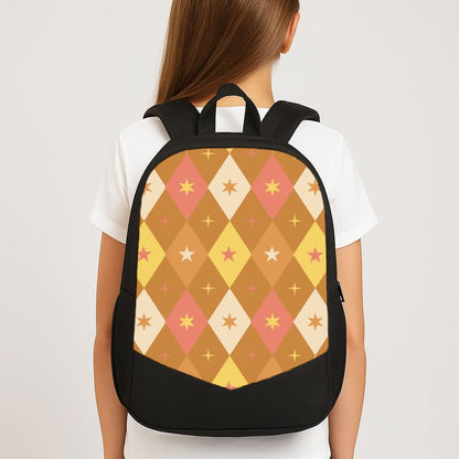 Retro Christmas Argyle Pattern School Bag